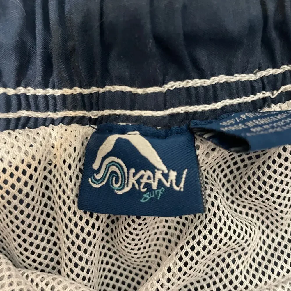 Kanu Surf Men's Board Shorts Cargo Swim Trunks Blue White Size XL